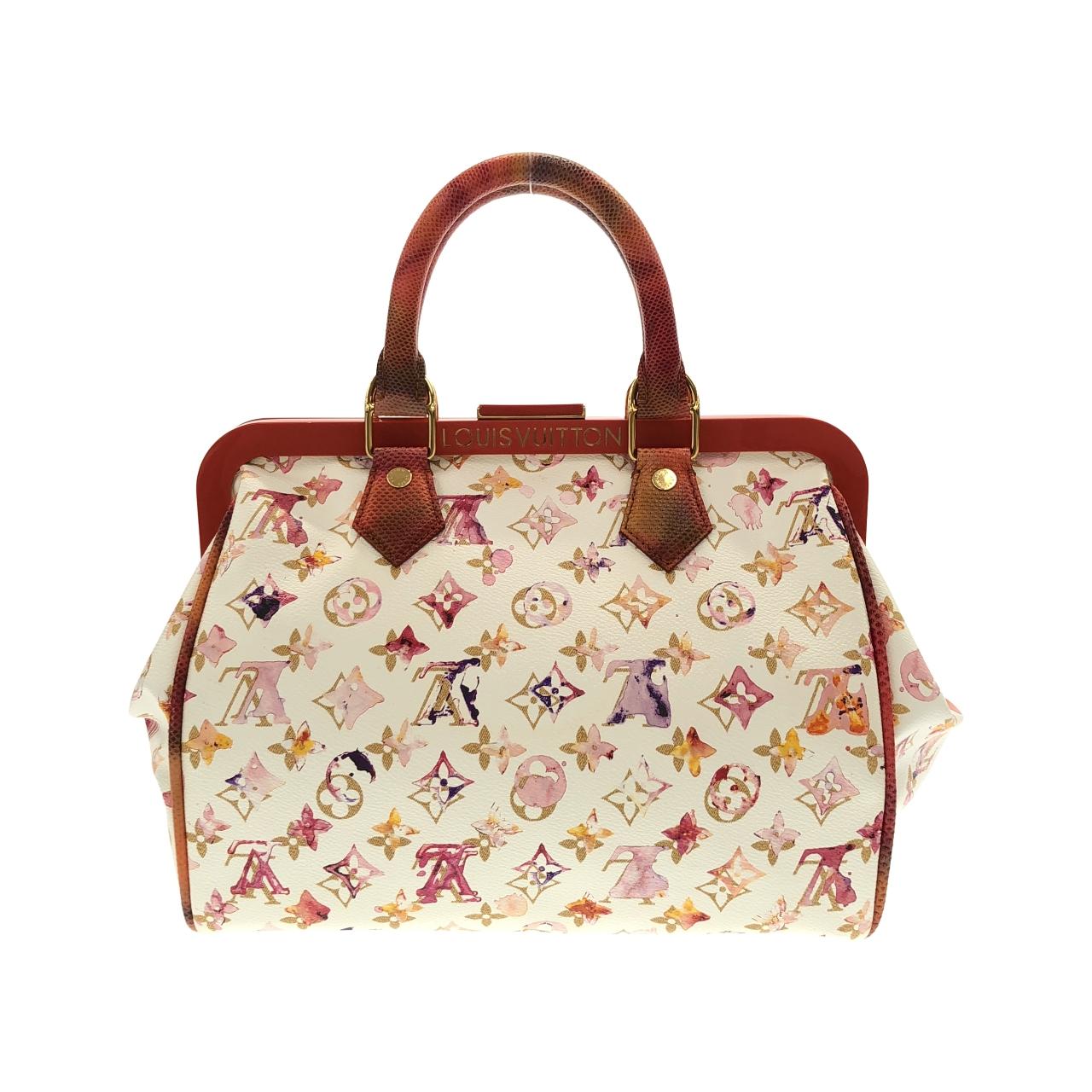 ルイヴィトン モノグラム ウォーターカラー+エキゾチックレザー スピーディ フレーム M95729 ボストンバッグ