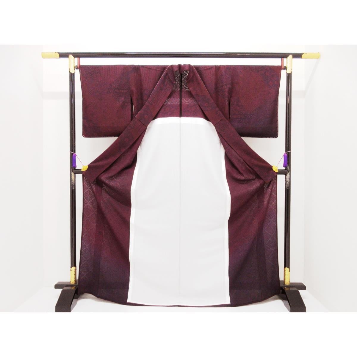 【新品】単衣　紋紗織訪問着　友禅加工ボカシ染