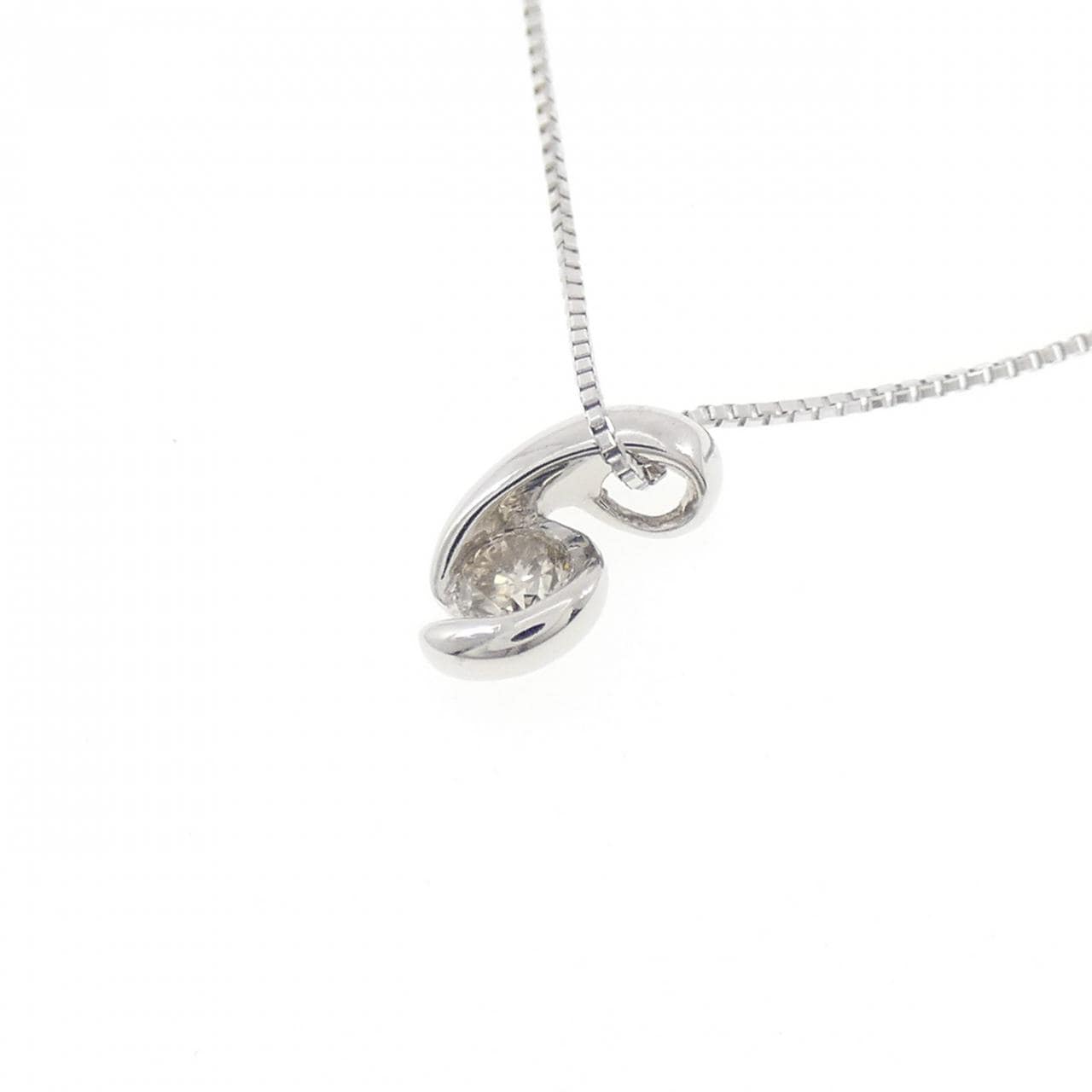 K18WG ダイヤモンド ネックレス 0.10CT