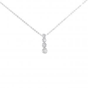 K18WG ダイヤモンド ネックレス 0.16CT