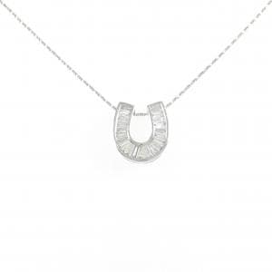 K18WG ホースシュー ダイヤモンド ネックレス