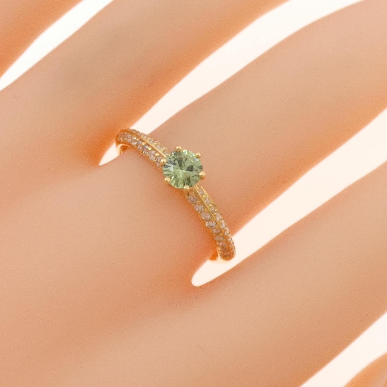 K18YG デマントイドガーネット リング 0.40CT