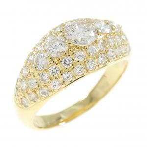 K18YG パヴェ ダイヤモンド リング 0.35CT