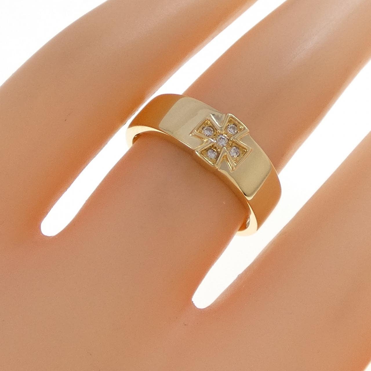 K18YG クロス ダイヤモンド リング 0.03CT