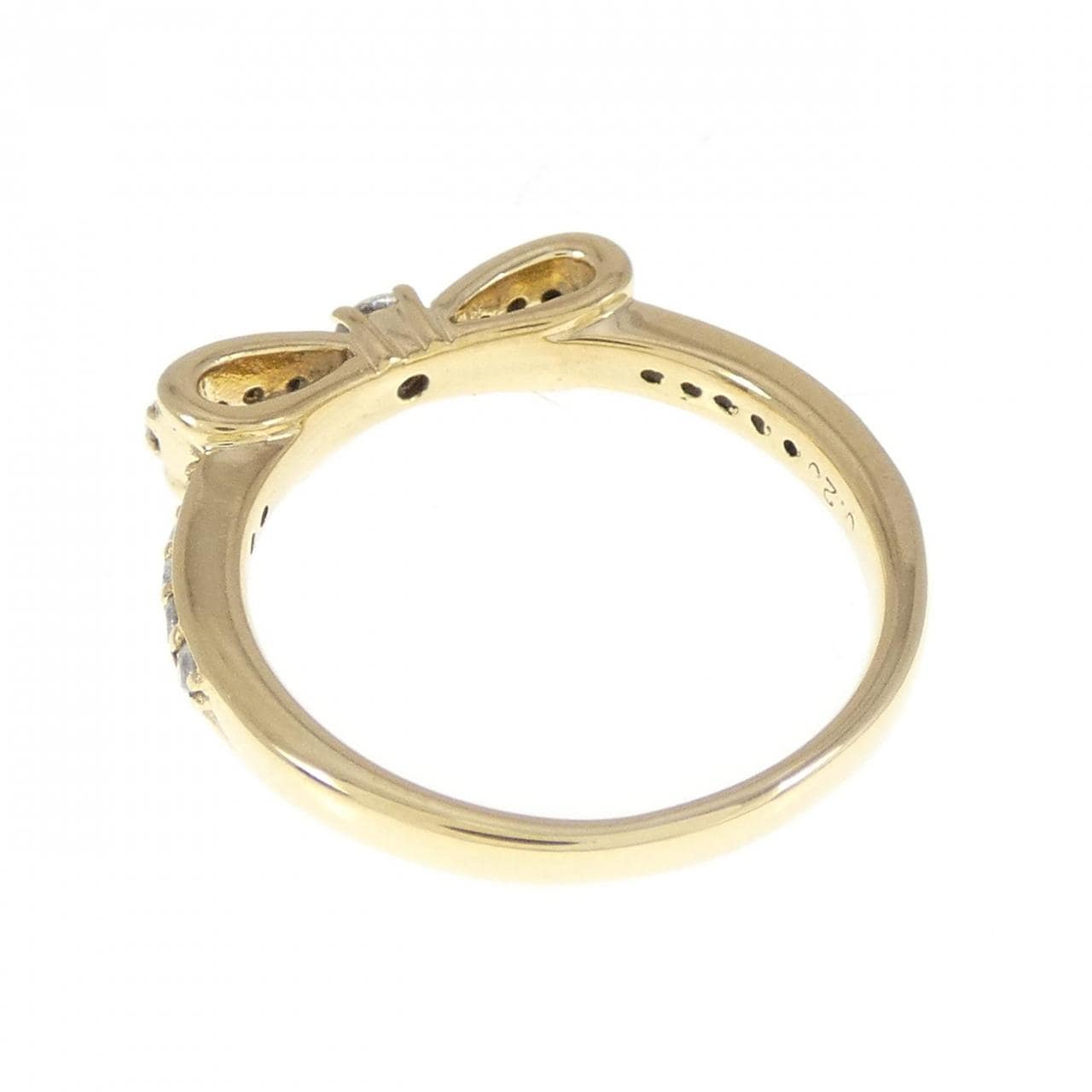 K18YG リボン ダイヤモンド リング 0.20CT