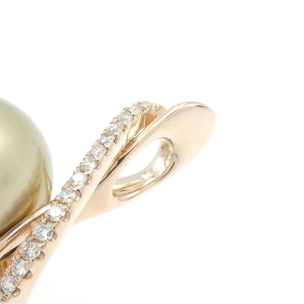 K18PG 黒蝶パール ペンダント 12.5mm