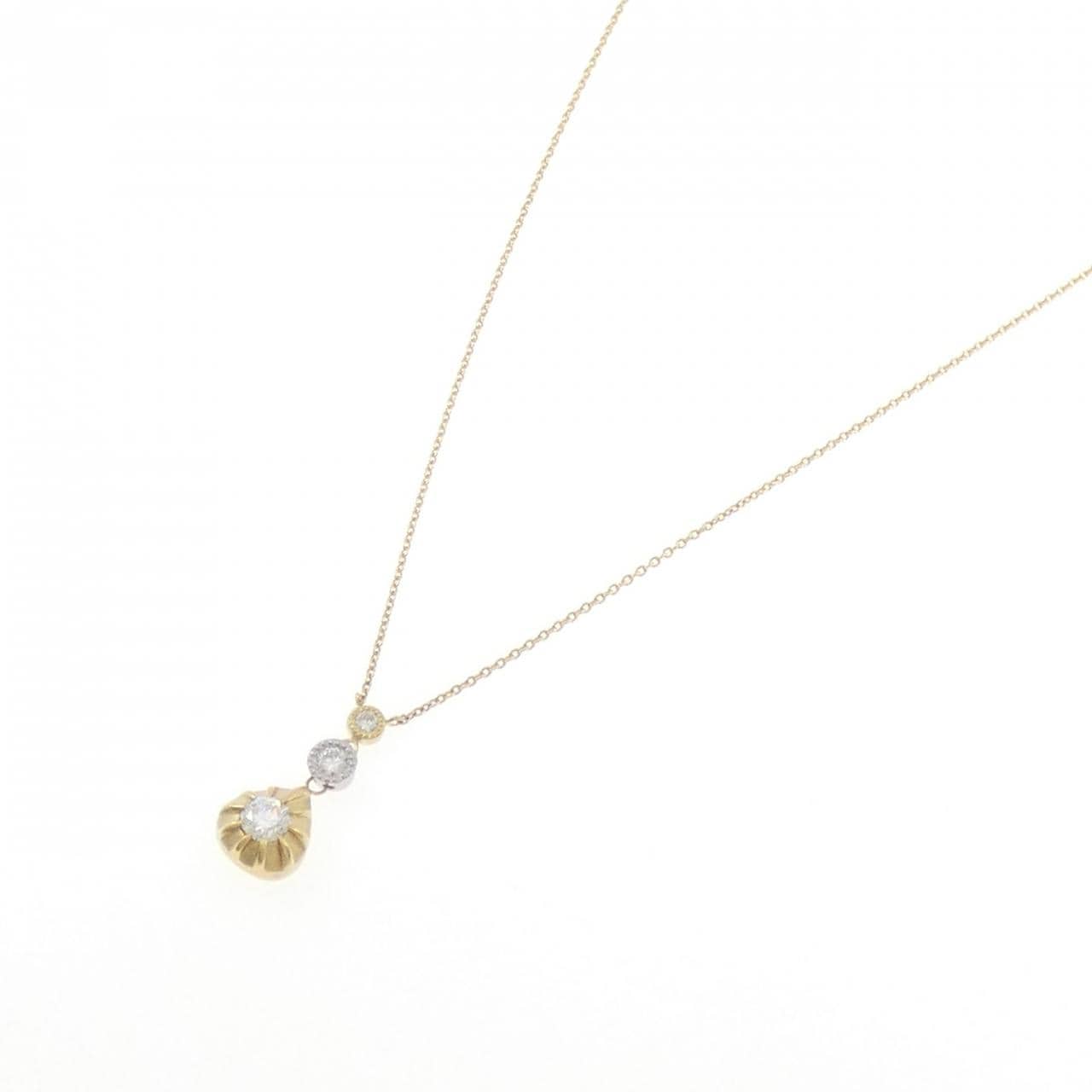 K18YG/PT900 ダイヤモンド ネックレス 0.324CT