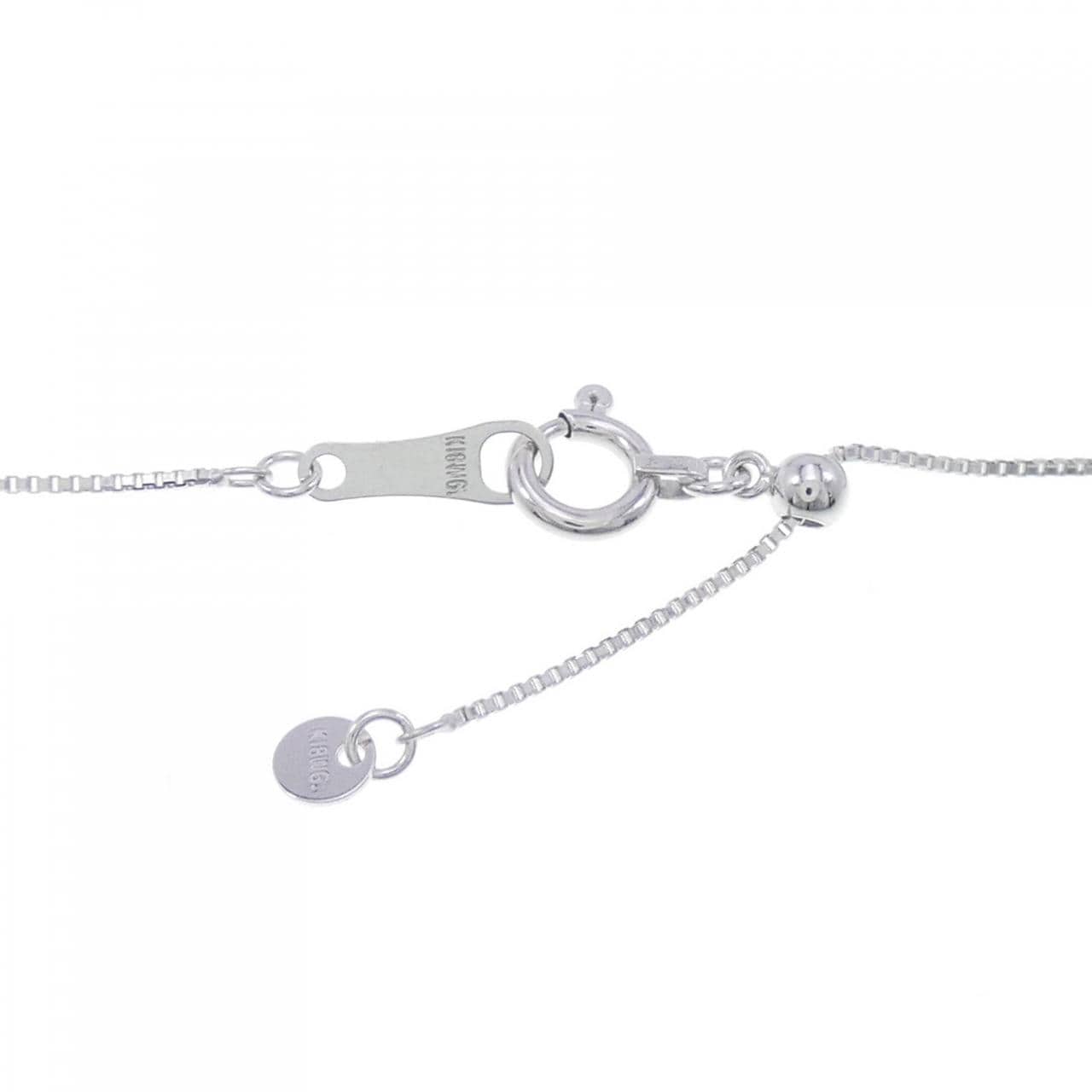 K18WG heart Diamond necklace 0.10CT