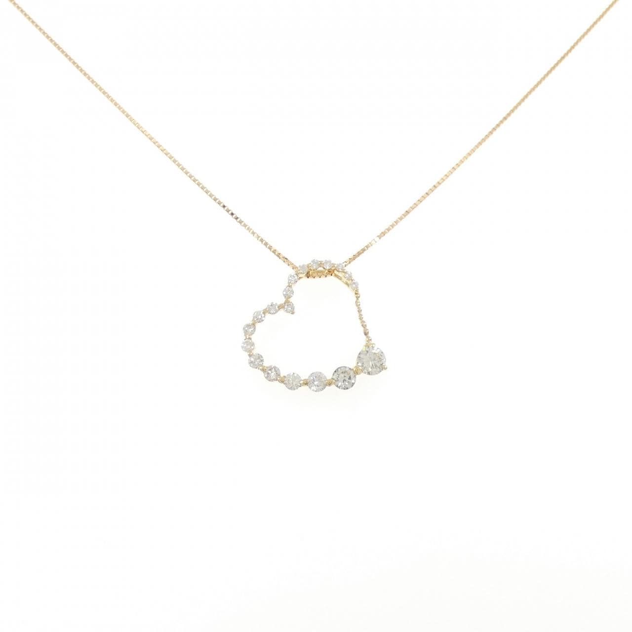 K18YG ハート ダイヤモンド ネックレス 1.041CT