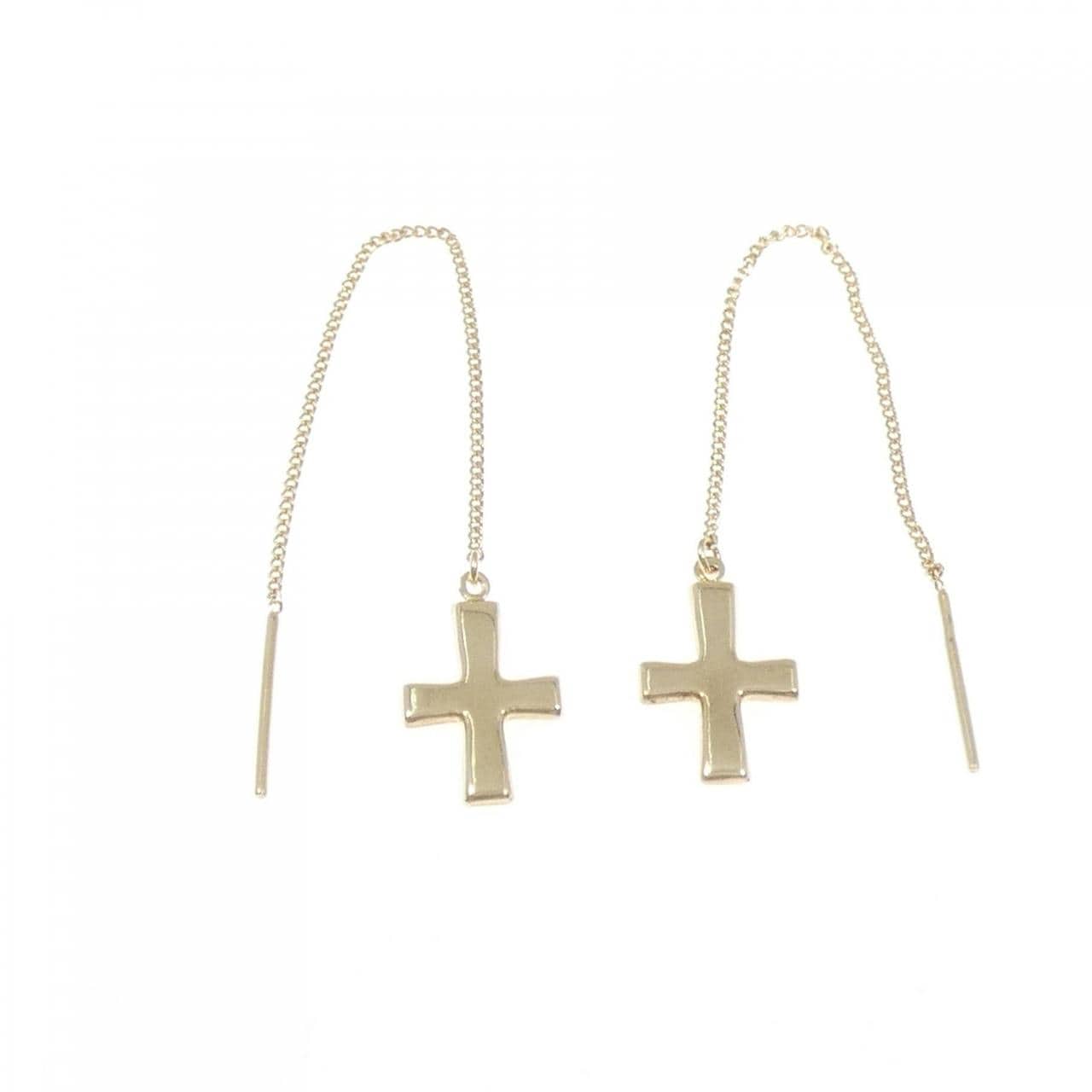 K10YG クロス ピアス