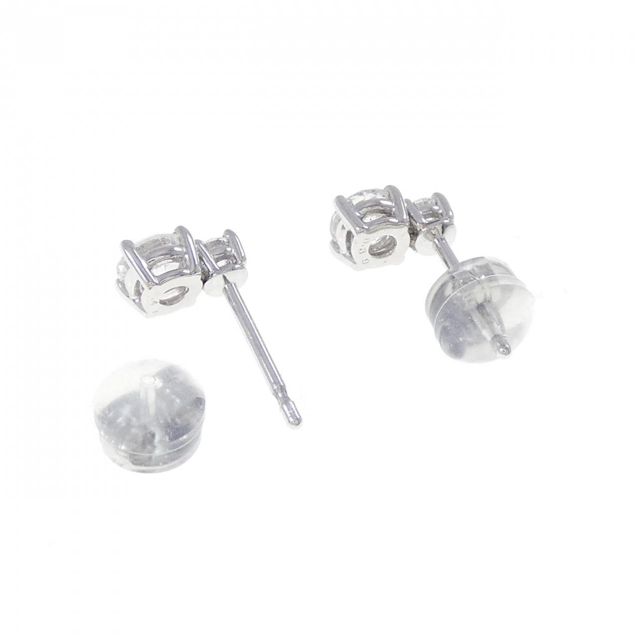 PT900鑽石耳環，0.79克拉