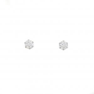 PT900 ソリティア ダイヤモンド ピアス 0.411CT
