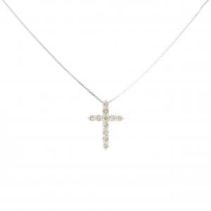 K18WG クロス ダイヤモンド ネックレス 0.50CT