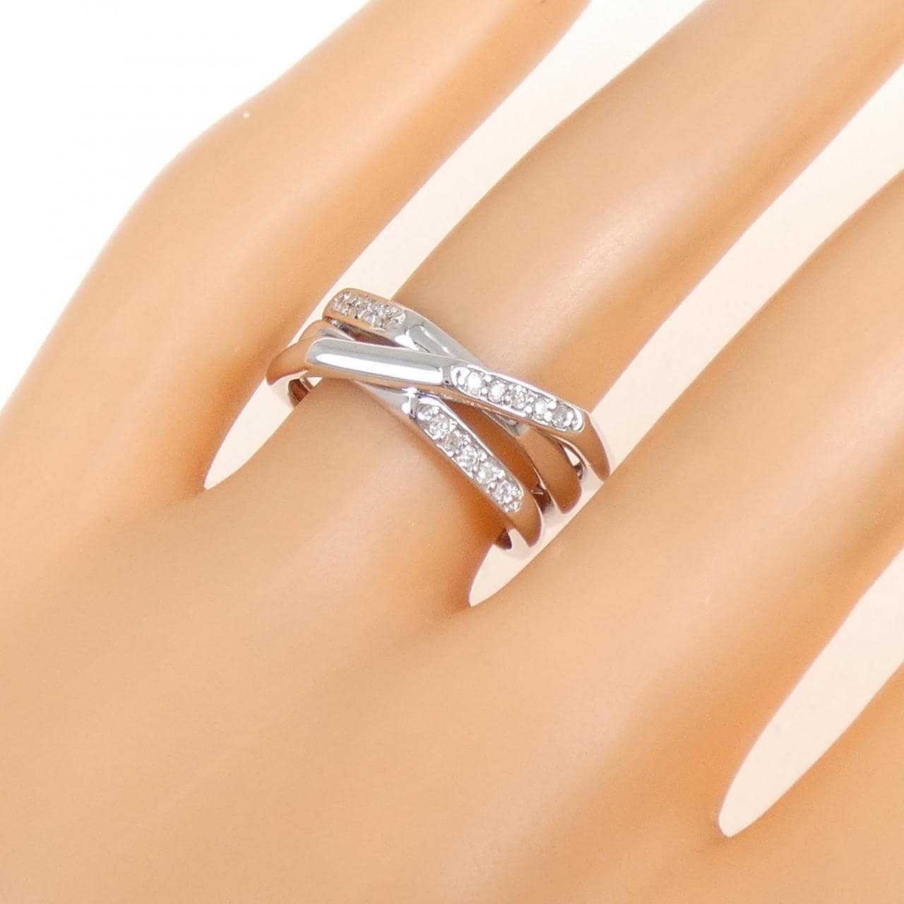K18WG ダイヤモンド リング 0.15CT