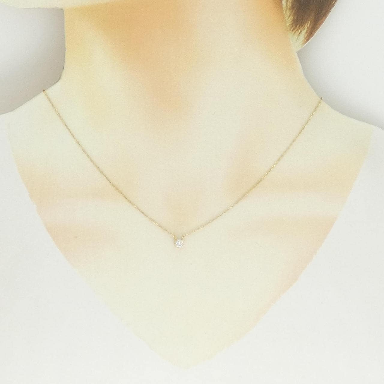 K18YG ソリティア ダイヤモンド ネックレス 0.17CT