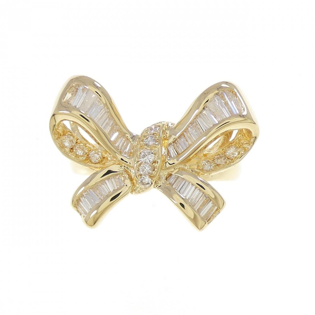 K18YG 緞帶鑽石戒指 0.50CT