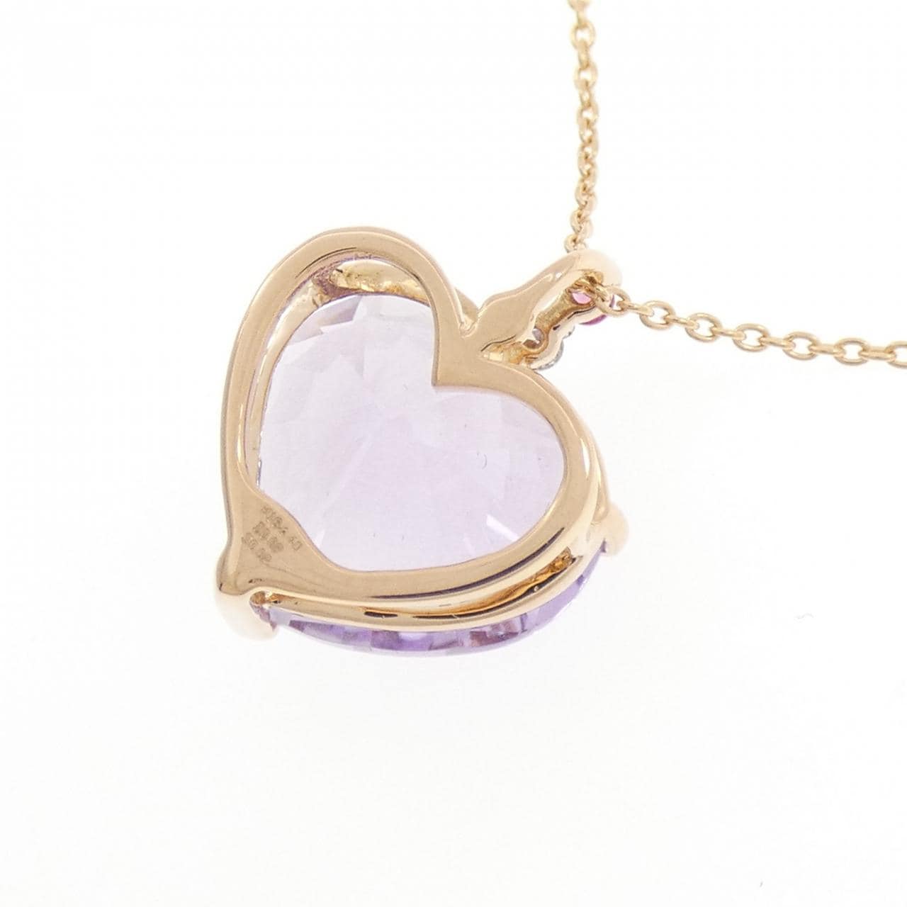 K18PG ハート アメジスト ネックレス 4.40CT