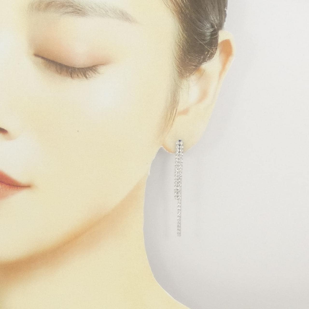 K18WG ダイヤモンド ピアス 2.00CT