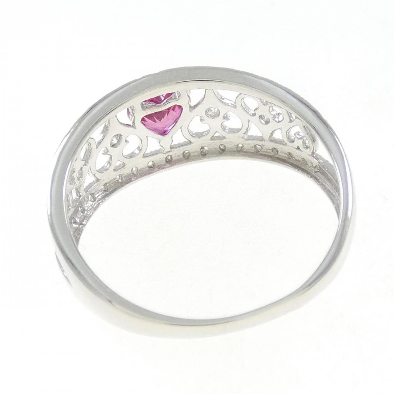 PT ハート ルビー リング 0.372CT