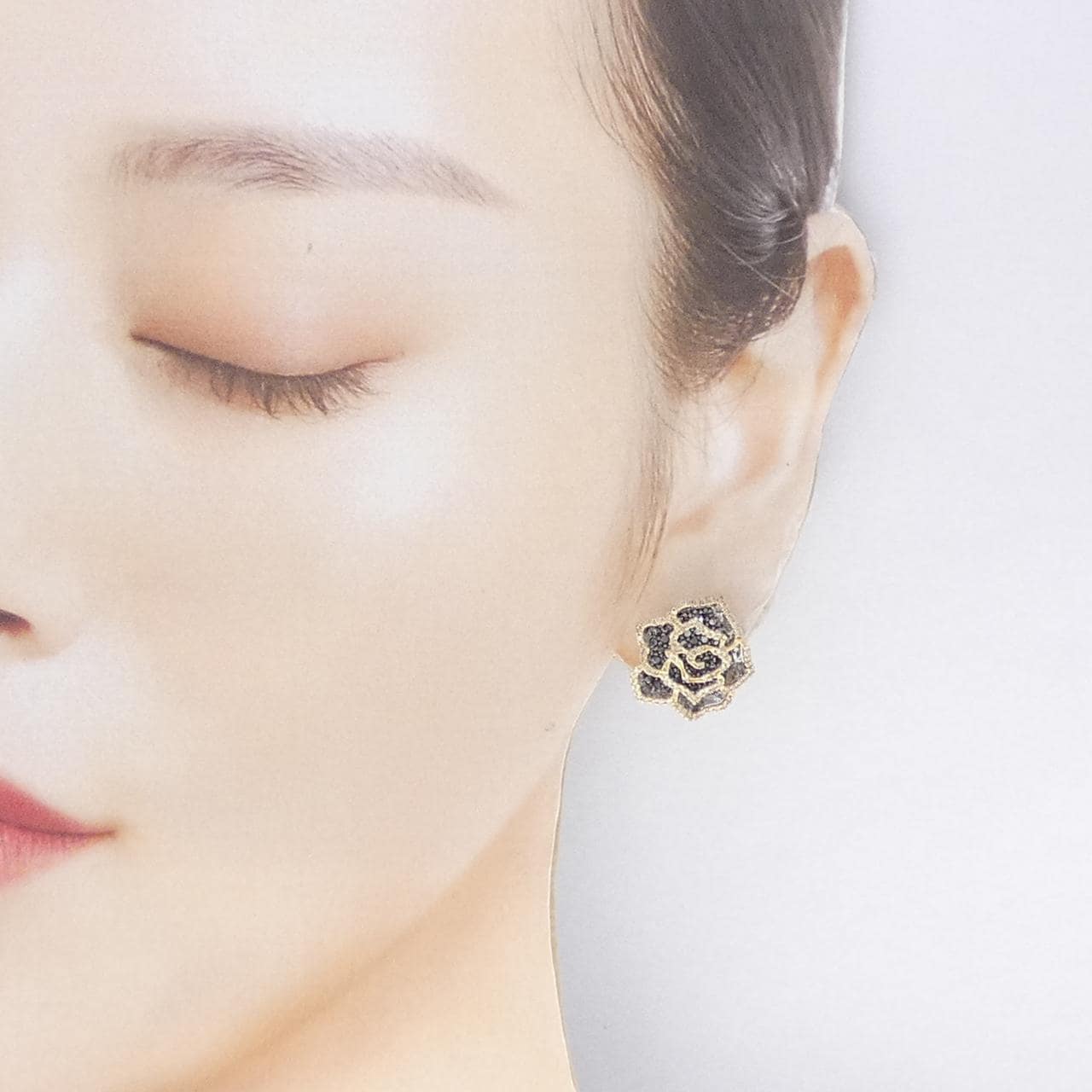 K18スリーカラー ローズ ダイヤモンド ピアス 2.00CT