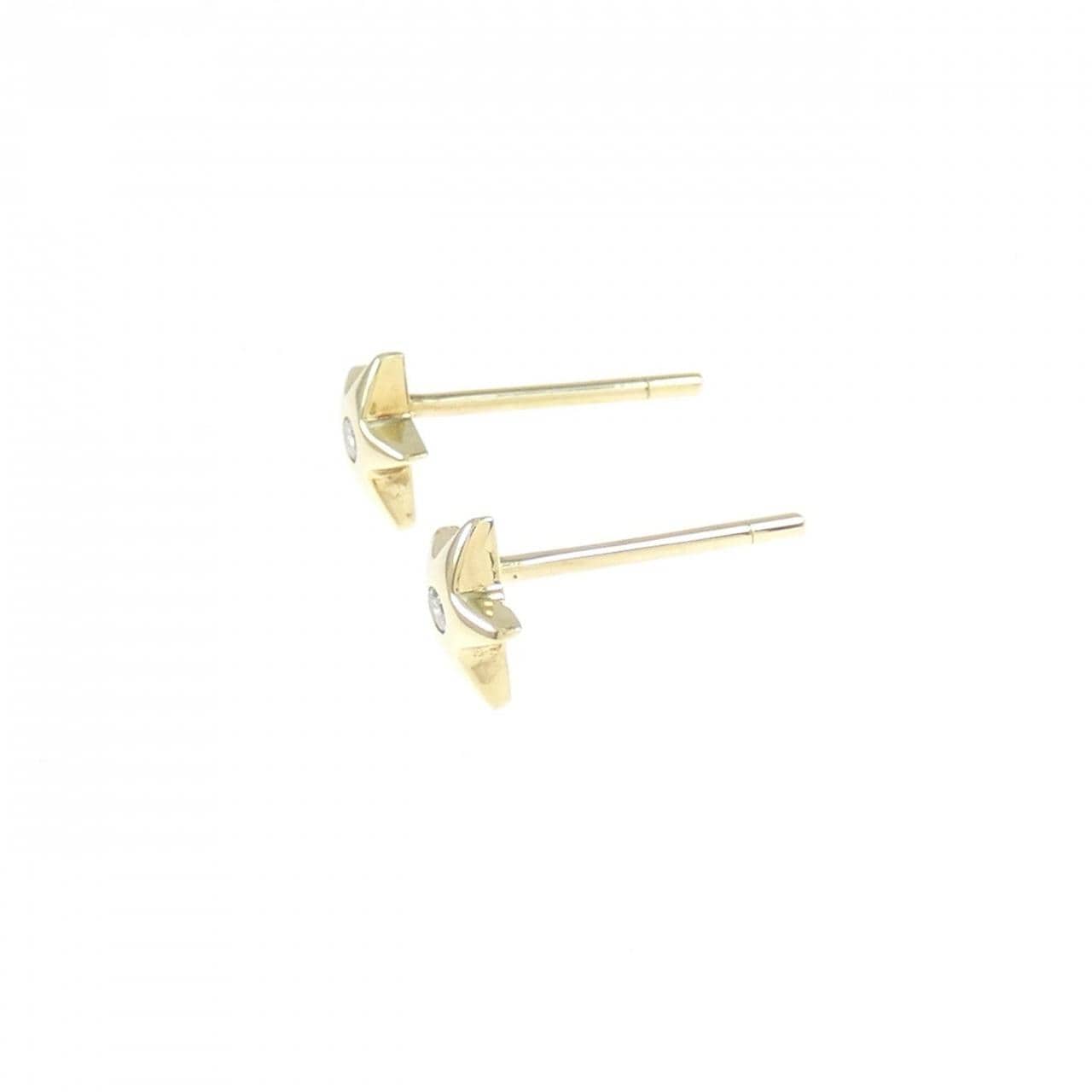 K18YG スター ダイヤモンド ピアス 0.04CT