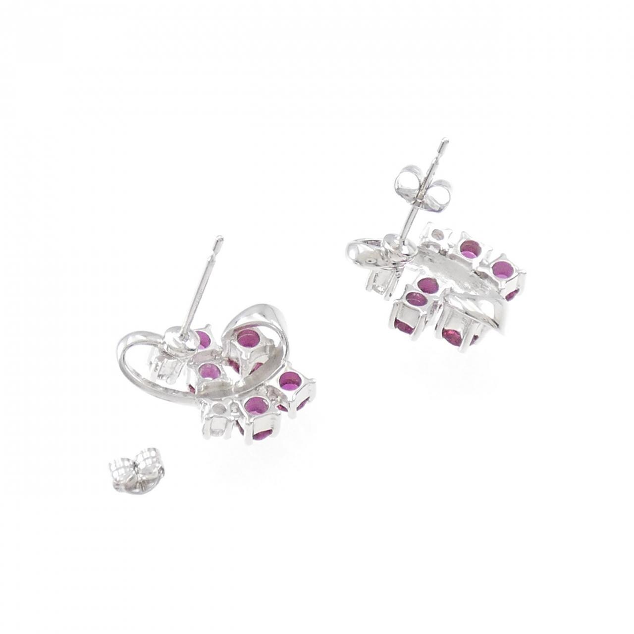 K14WG ruby earrings