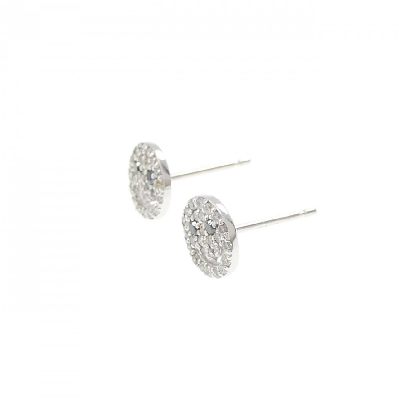K18WG スマイル ダイヤモンド ピアス 0.26CT