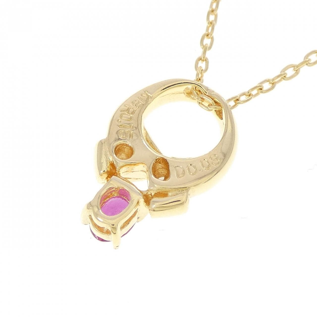 K18YG ルビー ネックレス 0.15CT