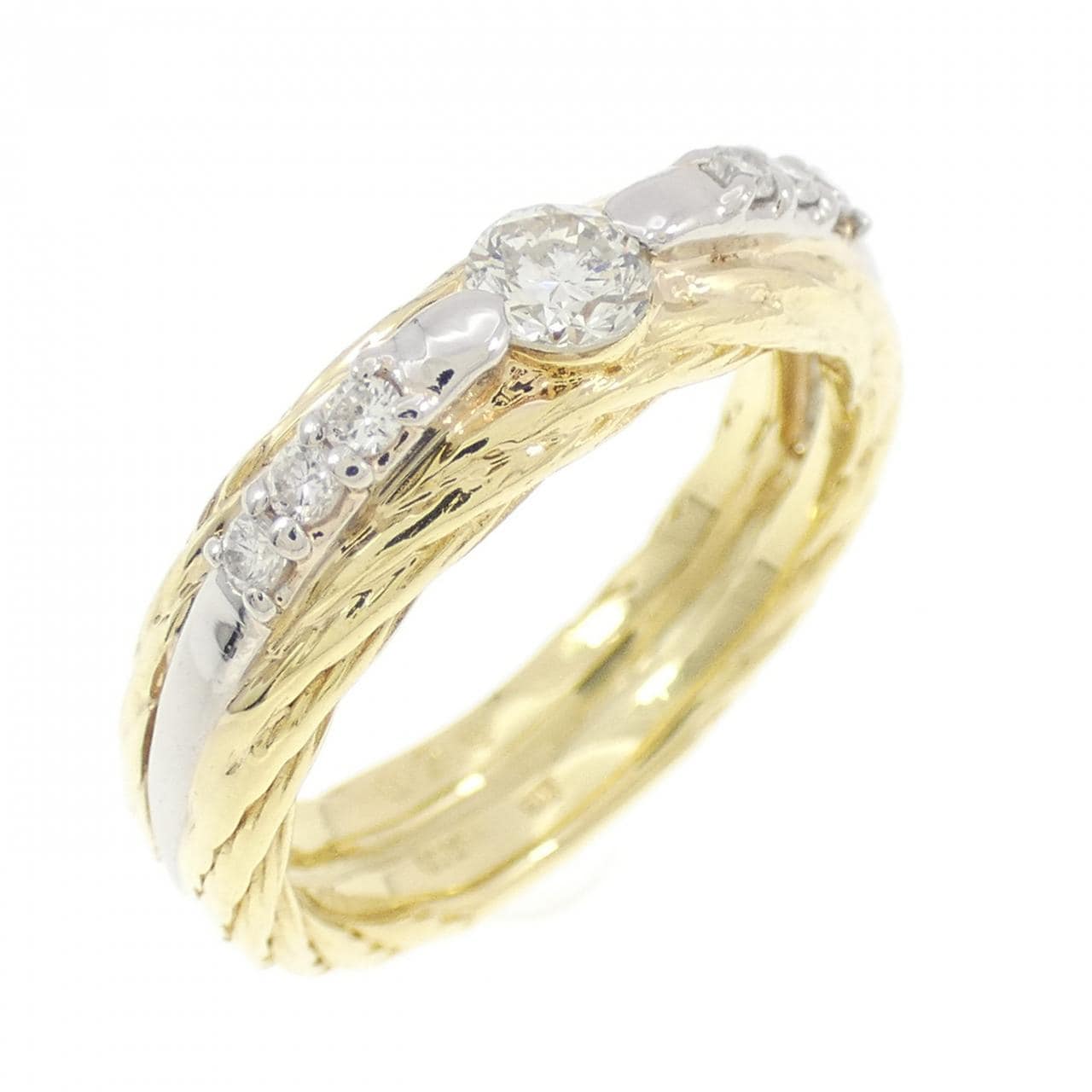 K18YG/PT900 ダイヤモンド リング 0.28CT
