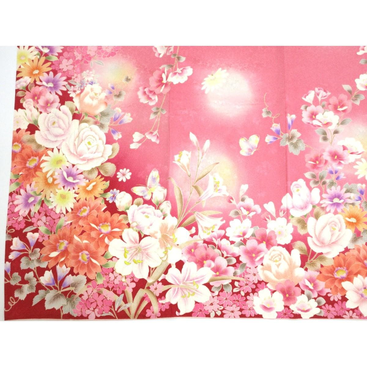 振袖　友禅金彩加工　刺繍入りボカシ染