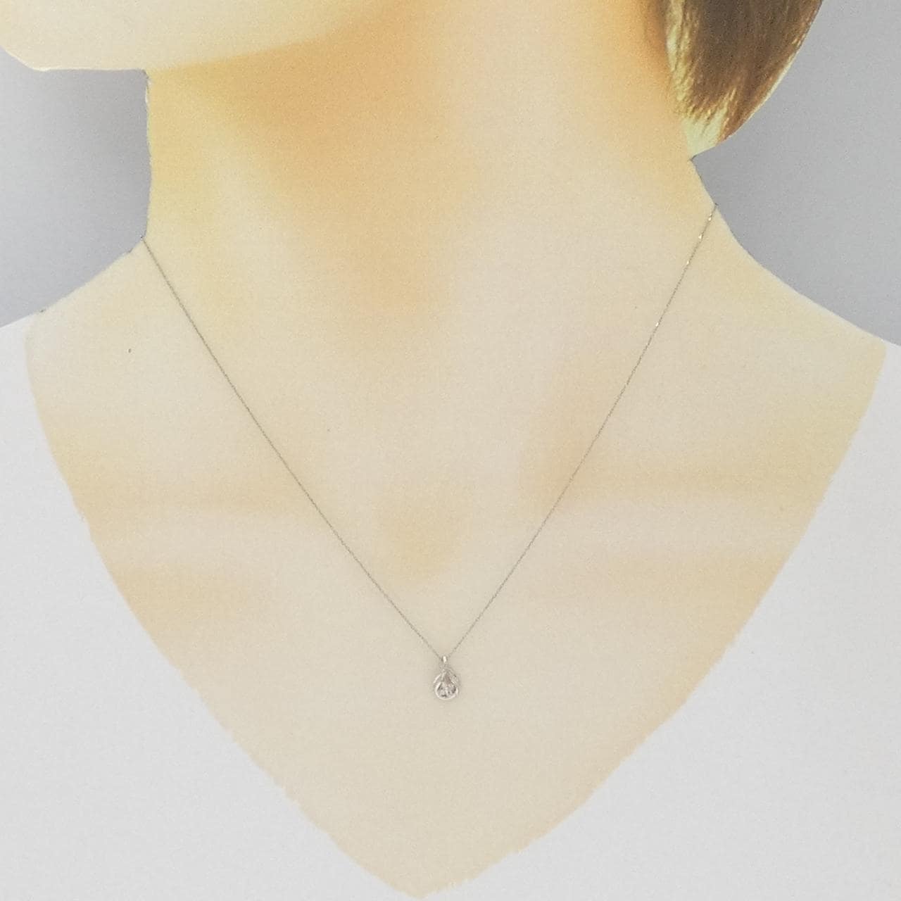 PT900/PT850 フラワー ダイヤモンド ネックレス 0.02CT