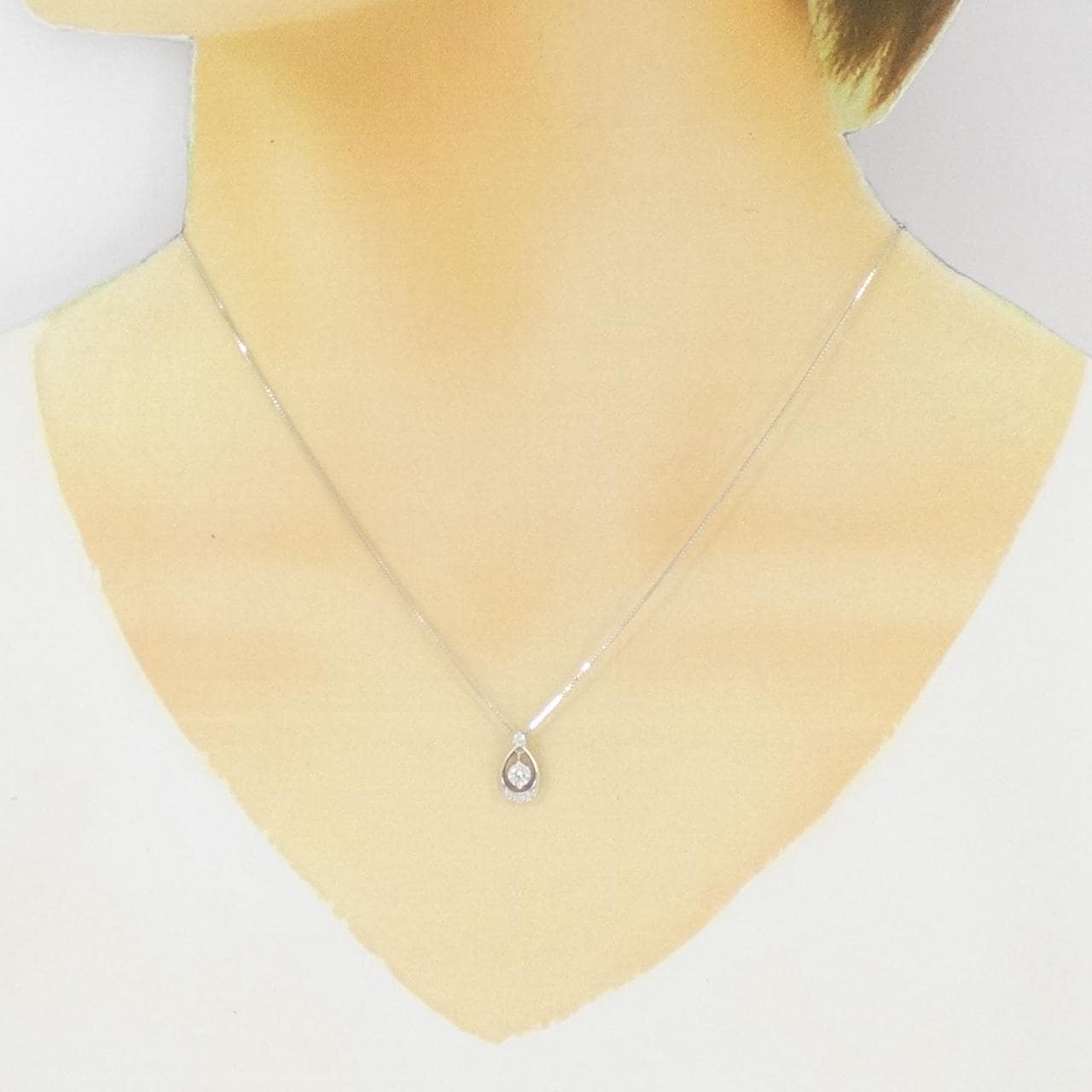 K18WG/K14WG ダイヤモンド ネックレス 0.172CT