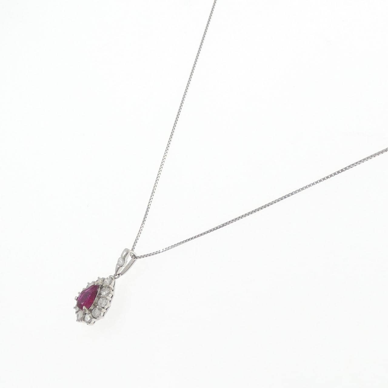 PT900/PT850 ルビー ネックレス 1.04CT