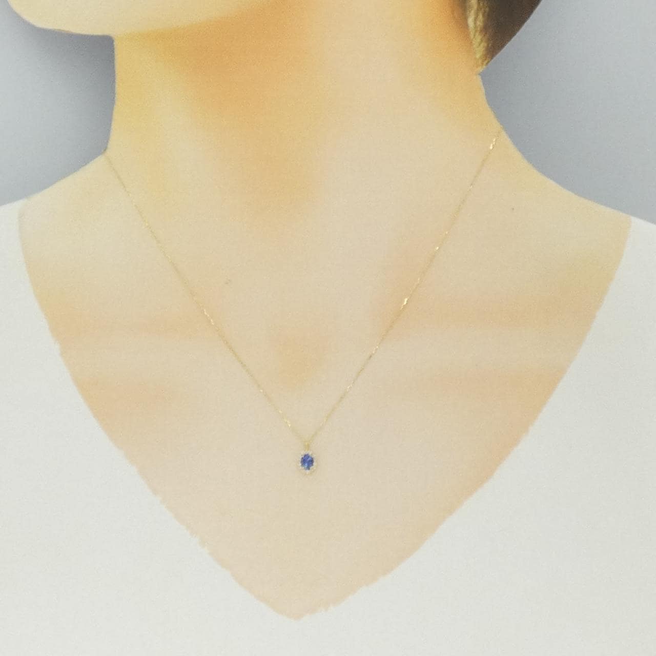 【新品】K18YG サファイヤ ネックレス 0.20CT