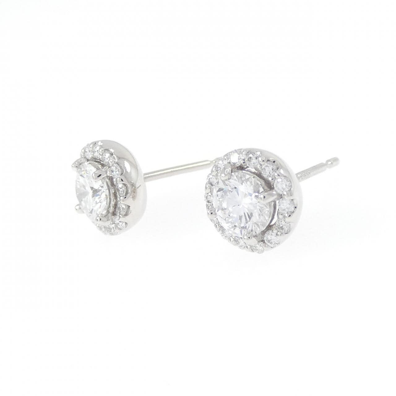 【リメイク】PT900/ST ダイヤモンド ピアス 0.407CT 0.410CT D-E SI1-2 VG
