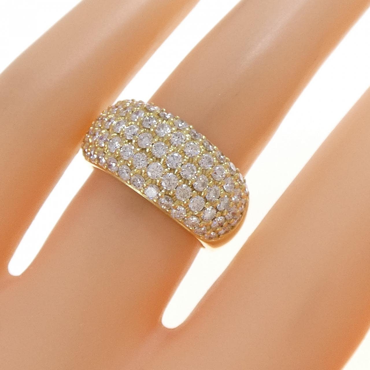 K18YG パヴェ ダイヤモンド リング 1.44CT