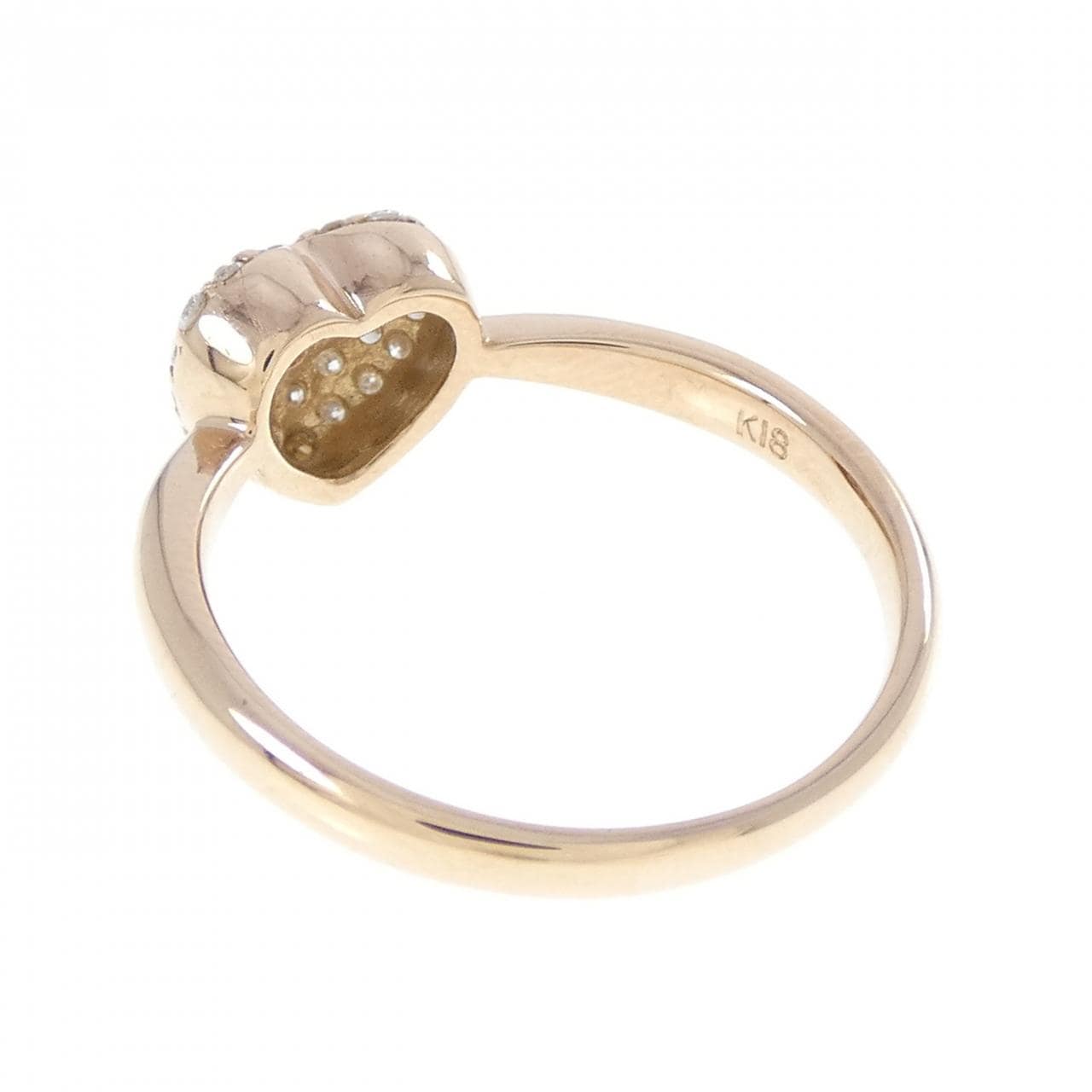 K18PG ハート ダイヤモンド リング 0.25CT