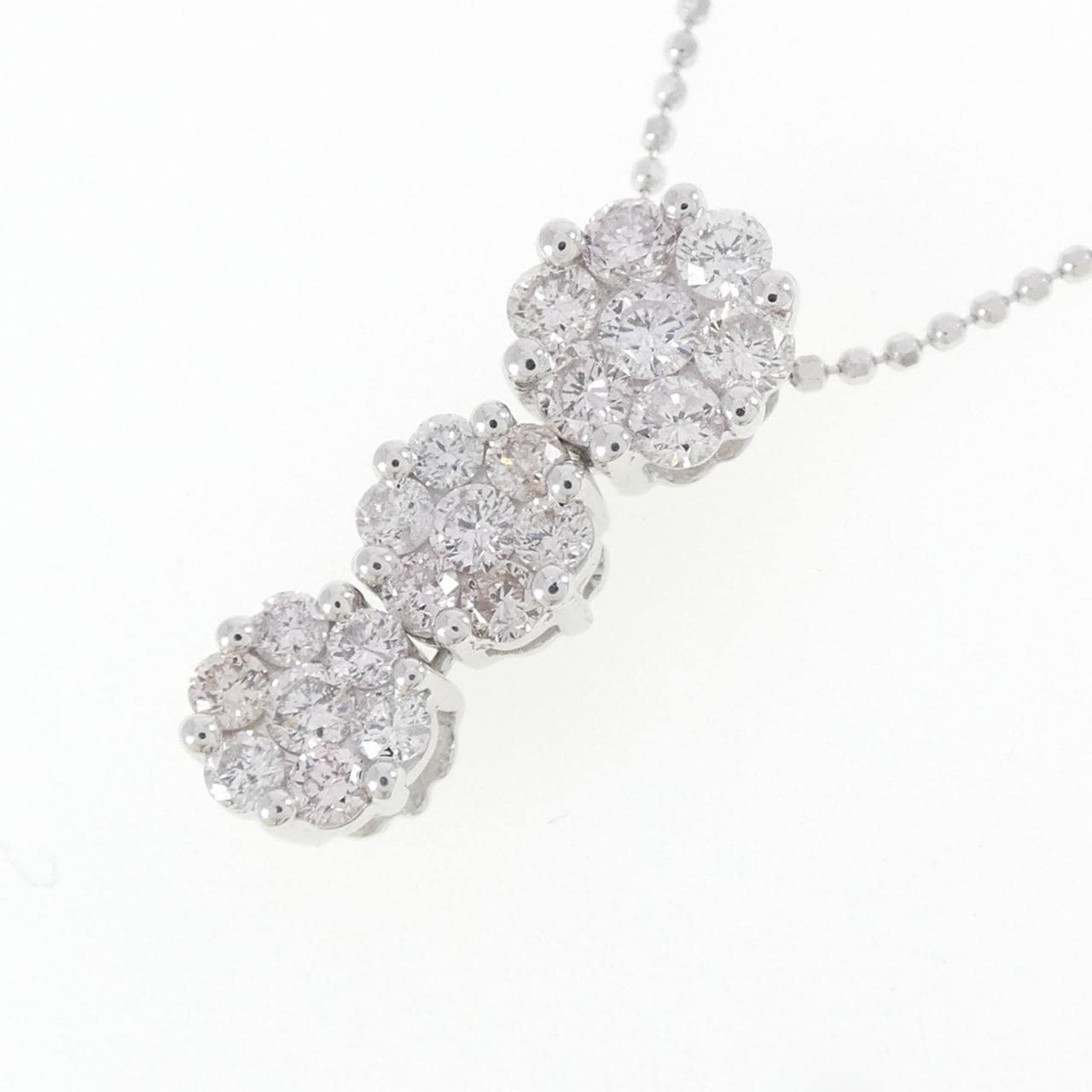 750WG/K18WG ダイヤモンド ネックレス 0.88CT