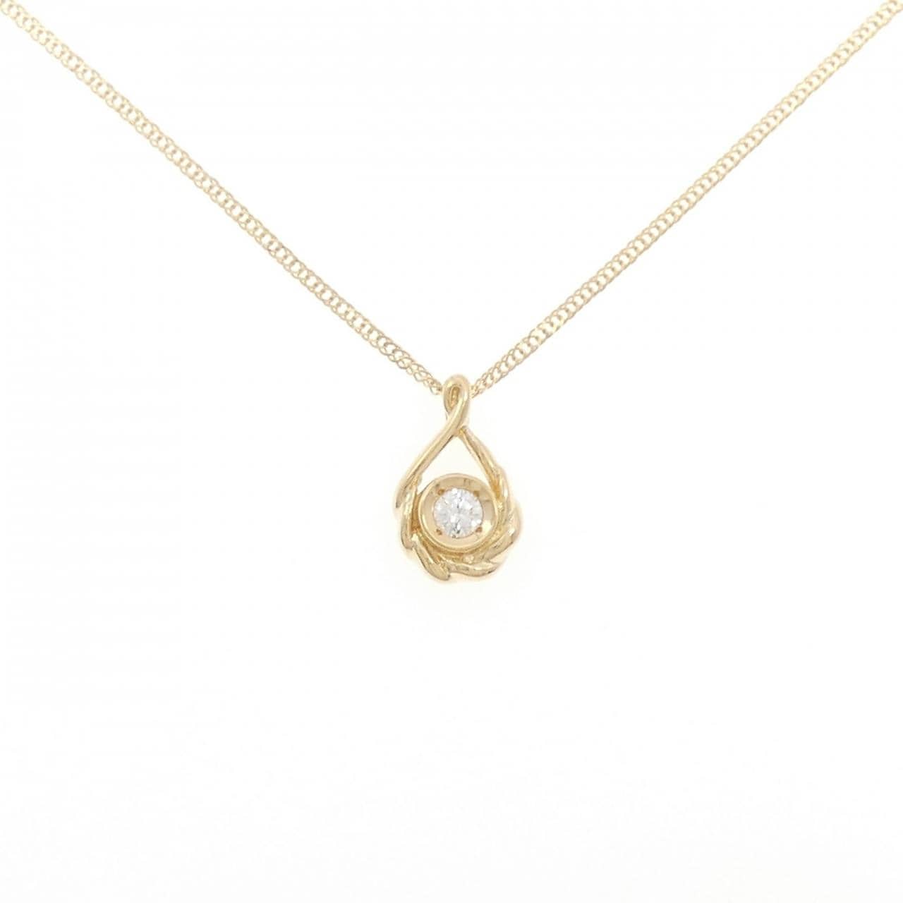 K18YG/750YG ダイヤモンド ネックレス 0.18CT