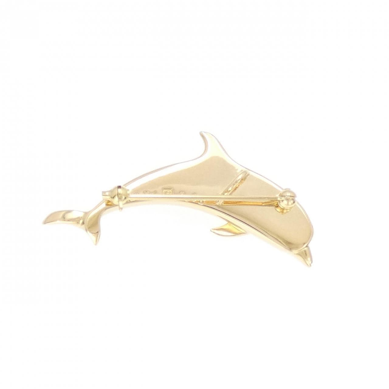 K18YG Dolphin Diamond Brooch 0.48CT
