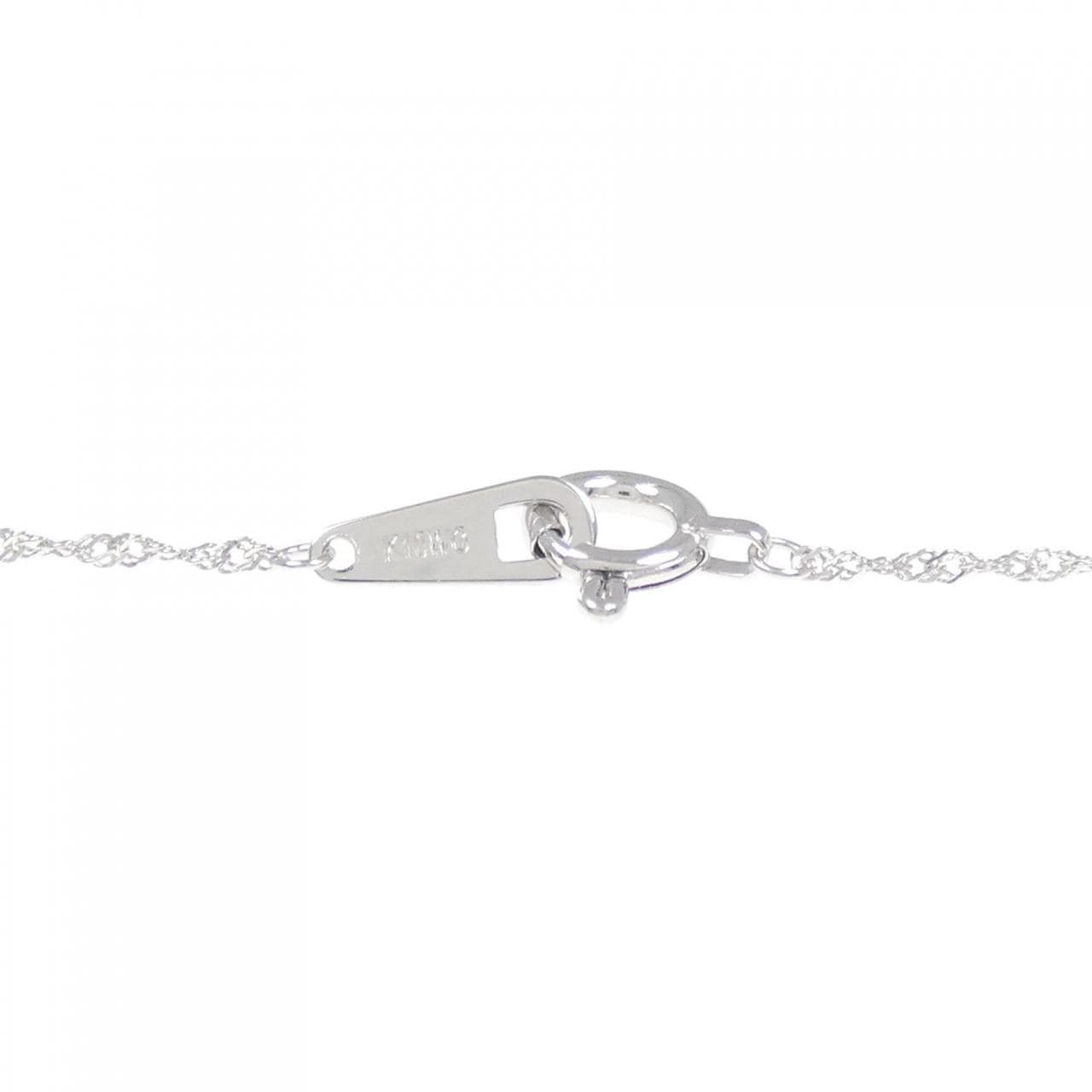 K10WG フラワー ダイヤモンド ネックレス 0.02CT