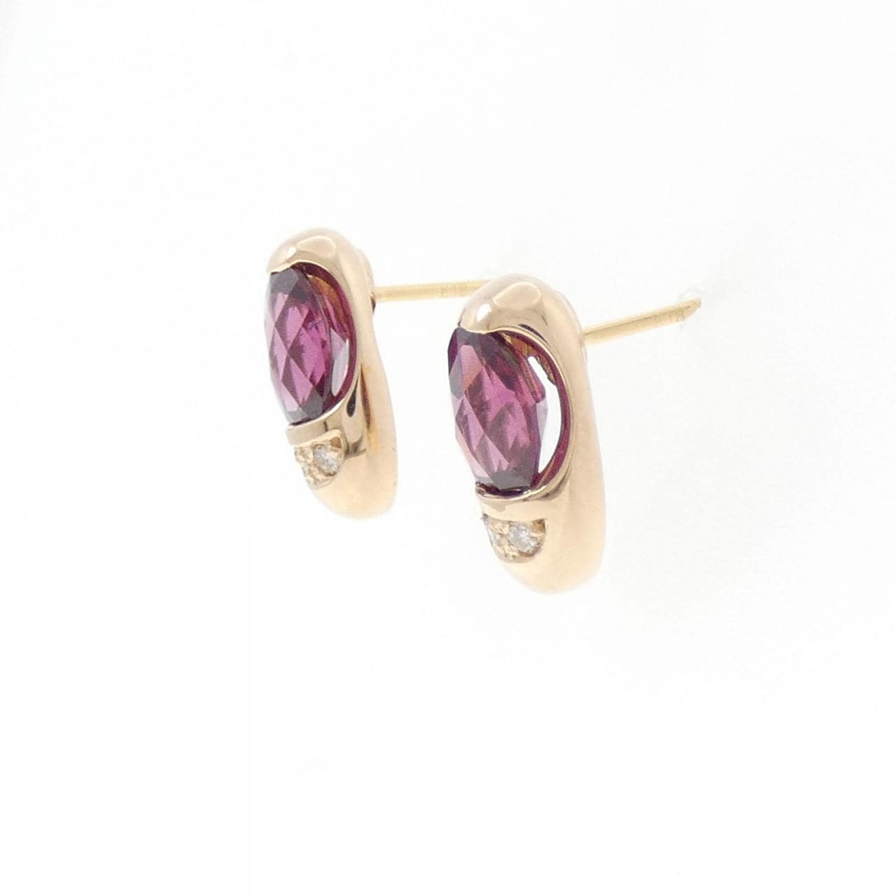 K18PG ガーネット ピアス 2.07CT