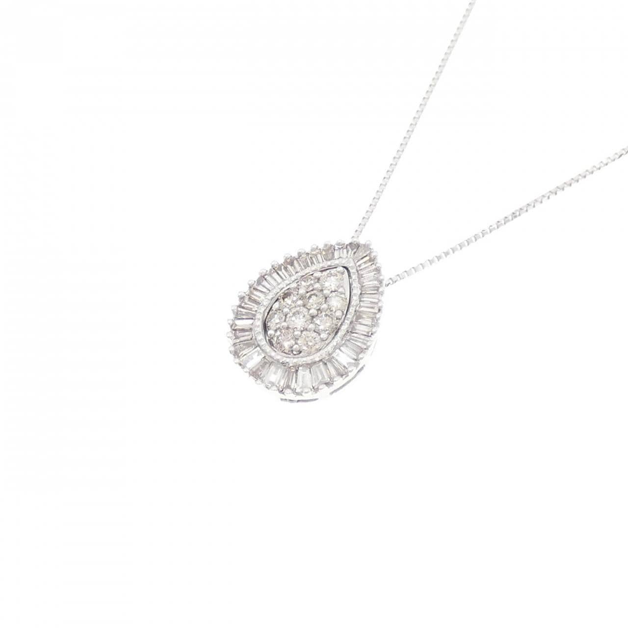 K18WG 2WAY ダイヤモンド ネックレス 0.18CT