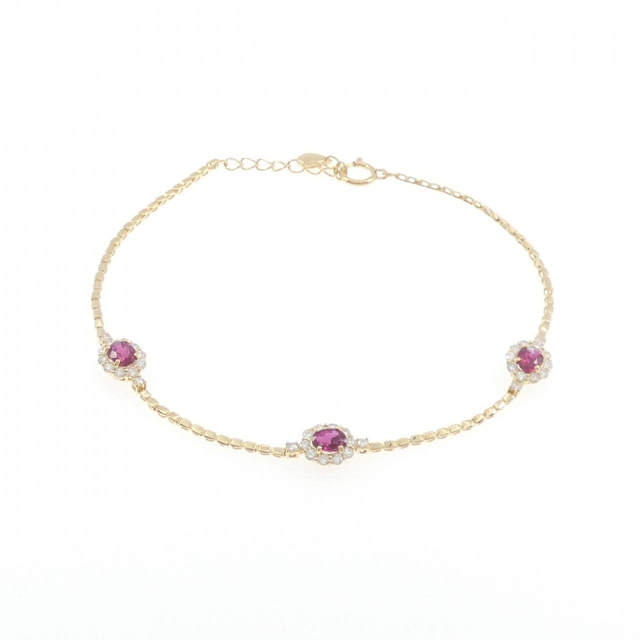 【新品】K18YG ルビー ブレスレット 1.01CT