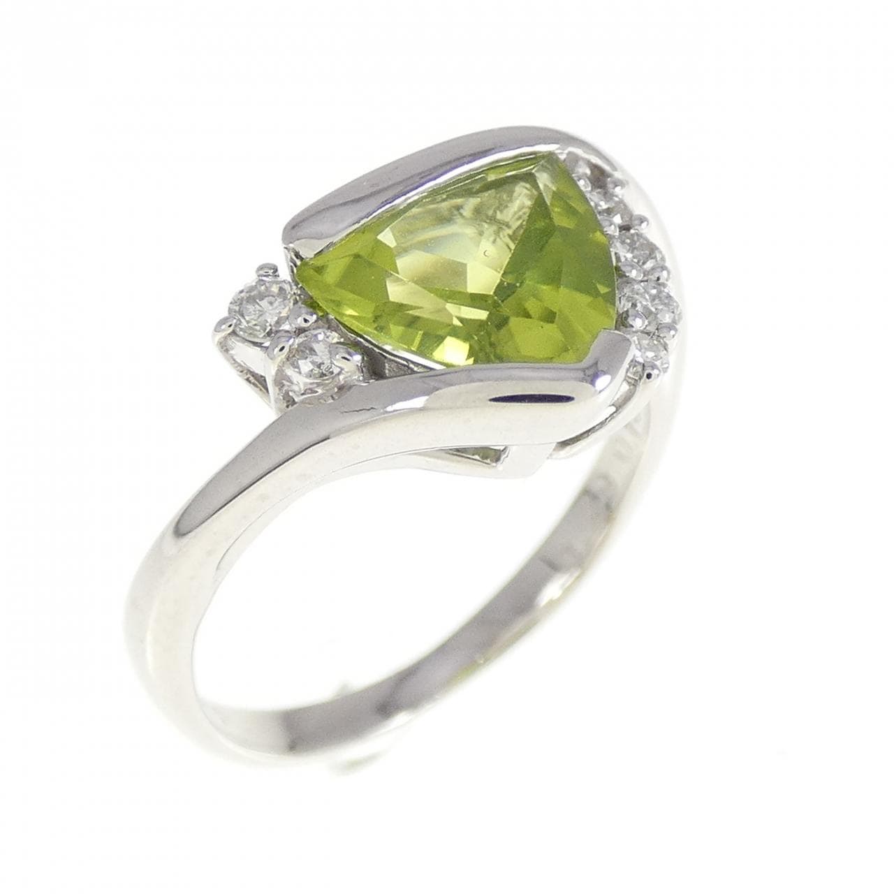 K18WG ペリドット リング 1.49CT
