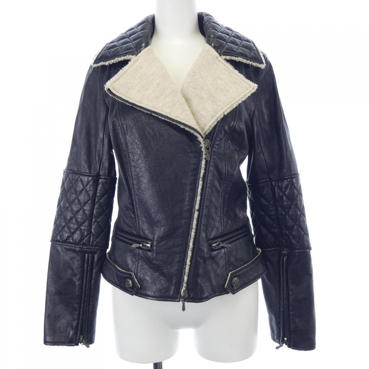 シャネル CHANEL P41842W04963 11A レザーライダースジャケット