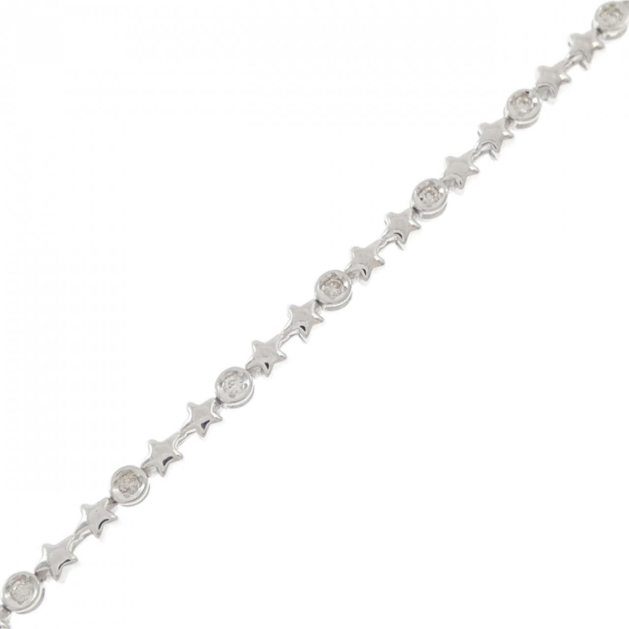 K18WG スター ダイヤモンド ブレスレット 0.16CT