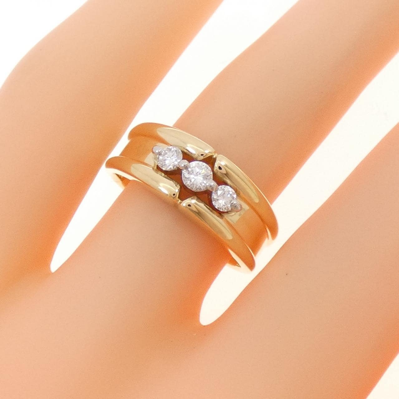 K18YG/PT900 ダイヤモンド リング 0.20CT