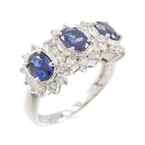 K18WG サファイヤ リング 1.45CT