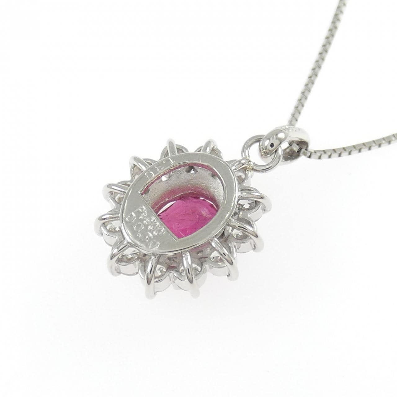 PT900/PT850 ルビー ネックレス 1.30CT
